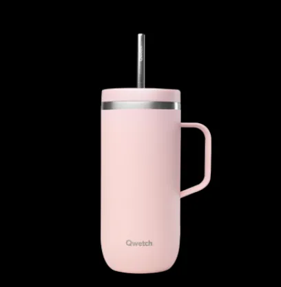 Autour Du Thé | Thés Glacés | Compagnie & Co Cold Cup isotherme avec anse 600 ml - Rose pastel