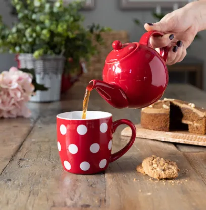 Autour Du Thé | Compagnie & Co Mug Rouge pois blancs